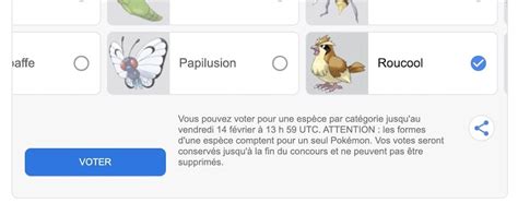 vote pokémon de l'année.
